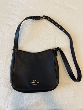 Coach Black Pebbled Leather Adjustable Strap Crossbody